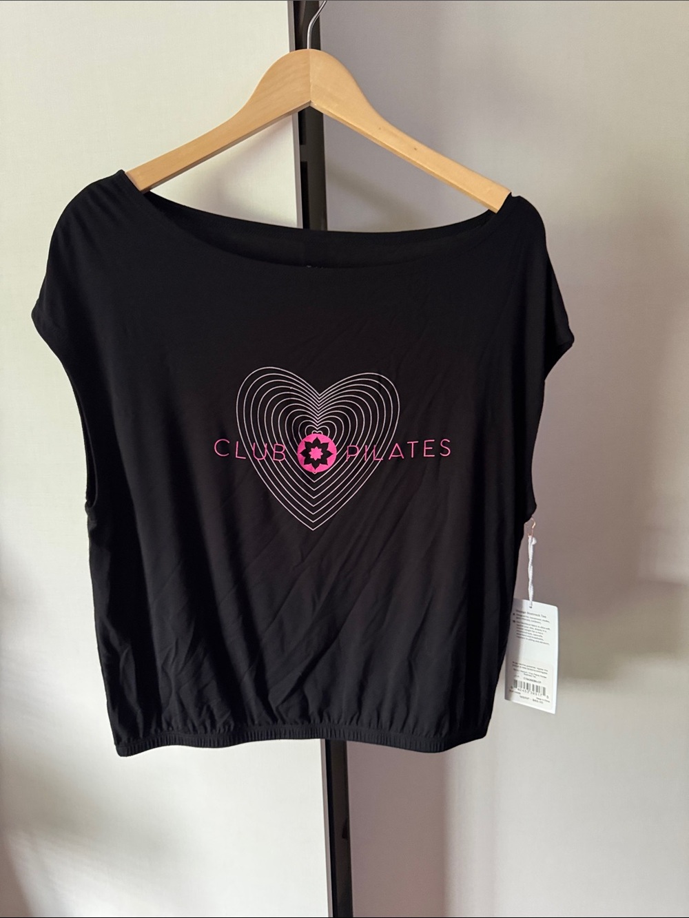 Club Pilates Black Short-Sleeve Heart Graphic Tee